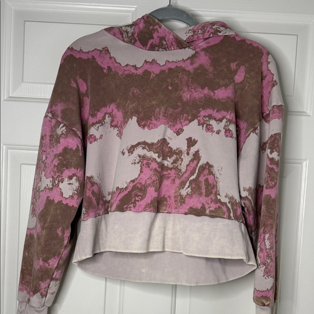 JoyLab Pink and Brown Swirl Hoodie